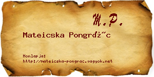 Mateicska Pongrác névjegykártya